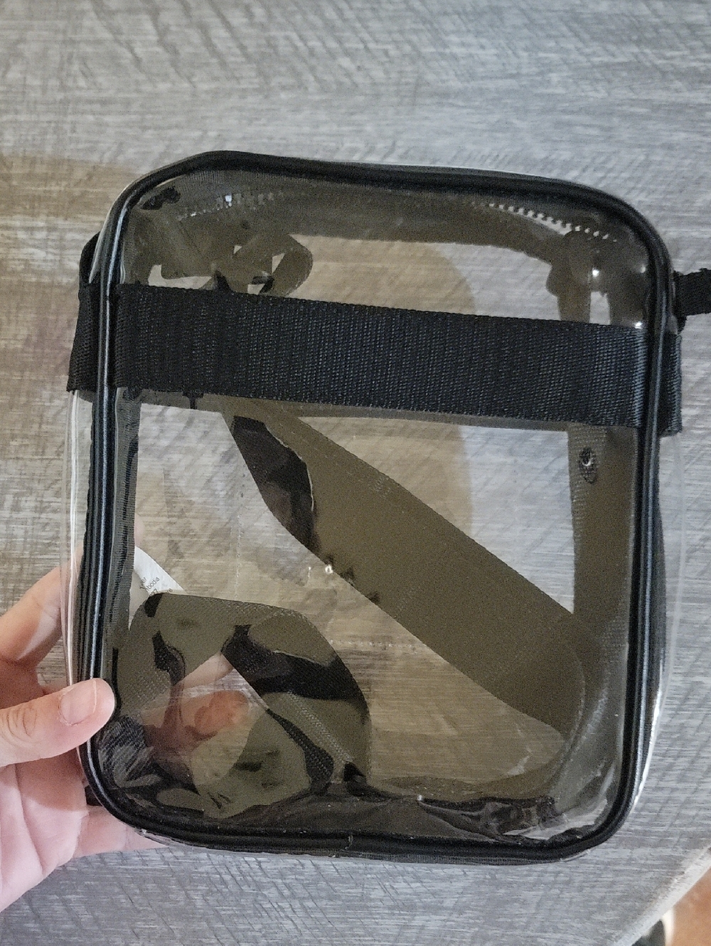 Clear PVC Crossbody Bag with Black Trim